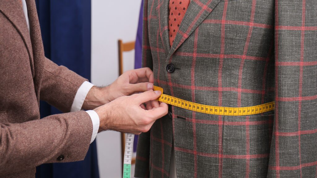 体型の測定する様子